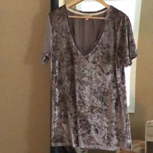 Faux velvet/velour tee